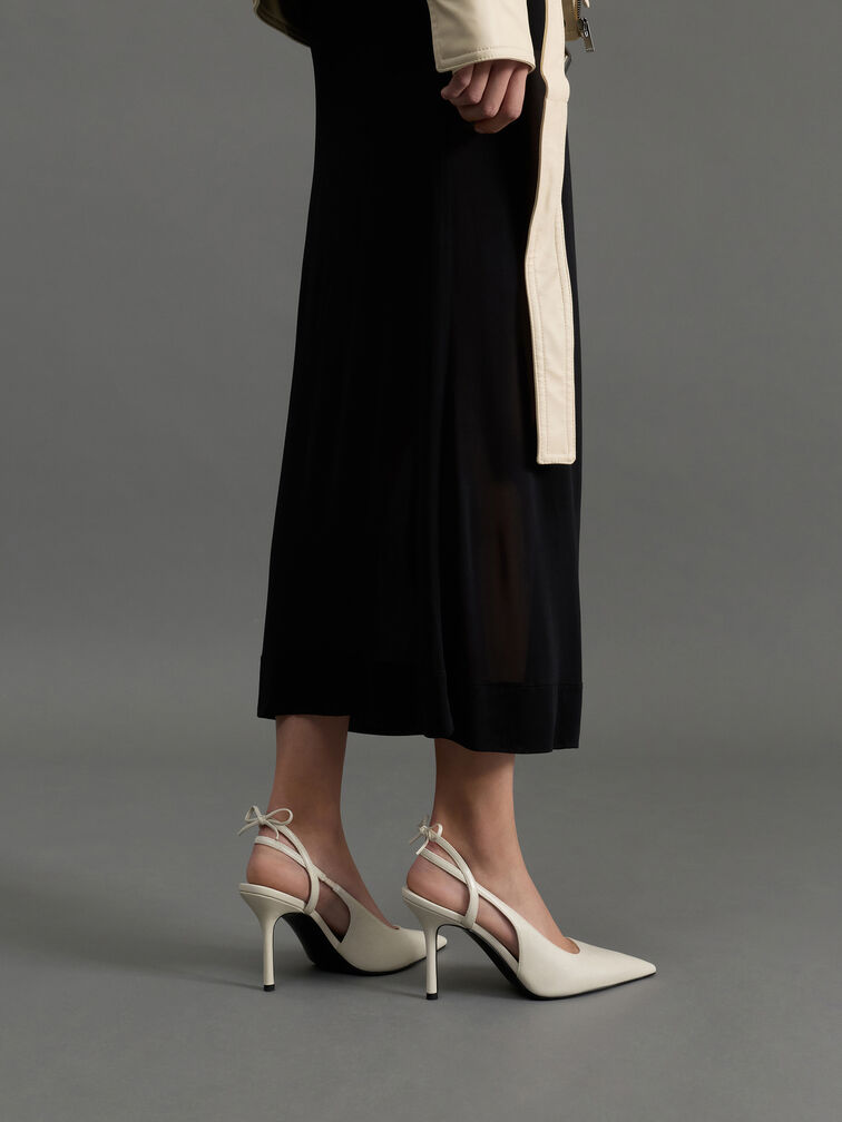 Sepatu Pumps Slingback Back-Bow, Chalk, hi-res