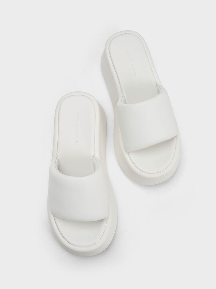 Constance Flatform Sandals, White, hi-res