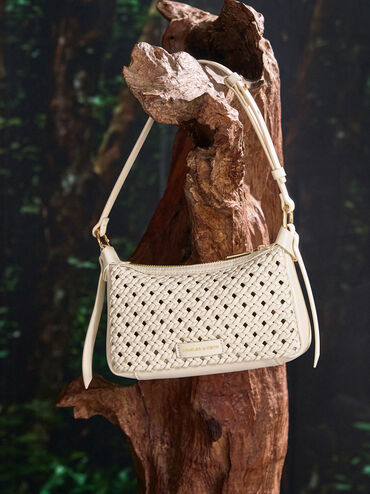 Tas Bahu Woven Calla, Cream, hi-res