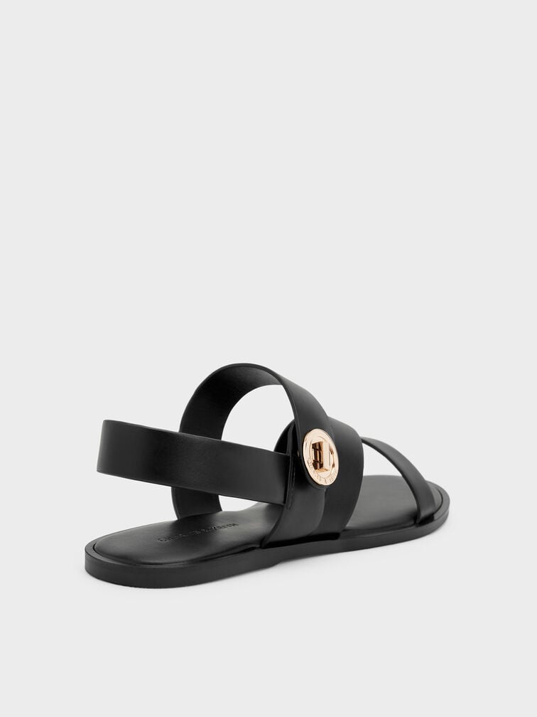 Sandal Strappy Turn Lock Yara, Black, hi-res