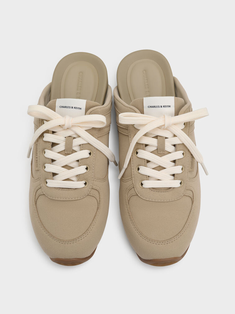 Sneakers Slip-On Lace-Up, Taupe, hi-res