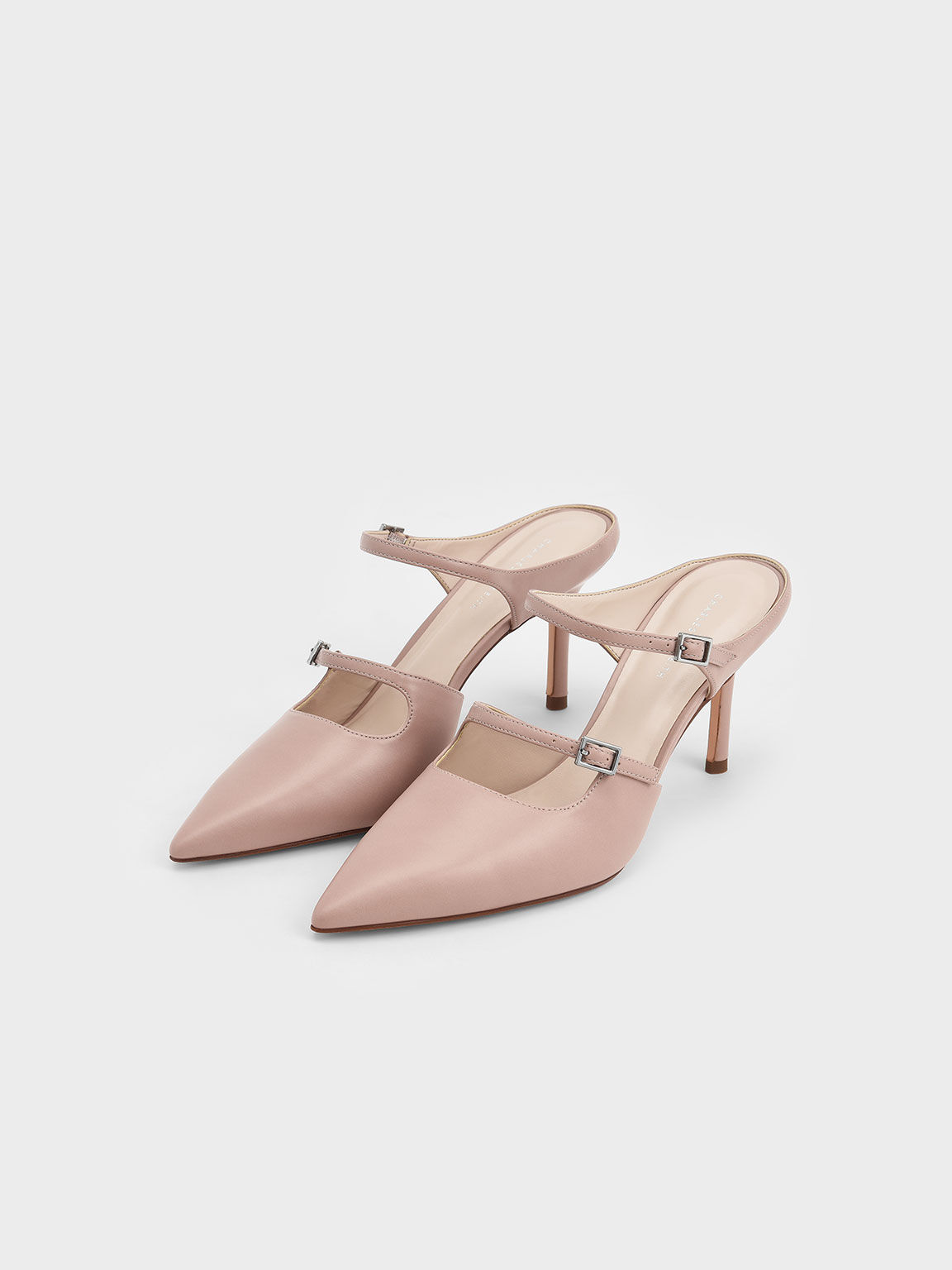 Double Strap Mary Jane Mules, Nude, hi-res