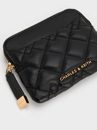 Card Holder Quilted Duo, Black, hi-res