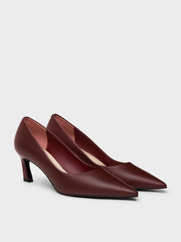 Kerra Pointed Mid Heels, Burgundy, hi-res