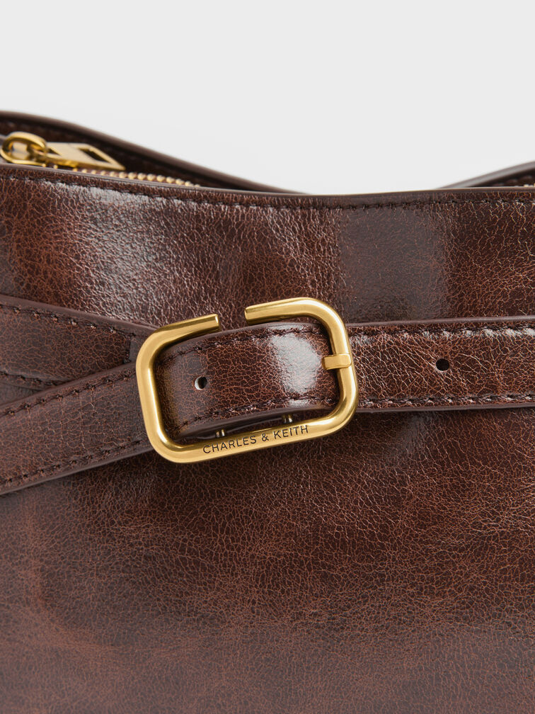 Tas Top Handle Victoria Belted, Distressed Coffee, hi-res