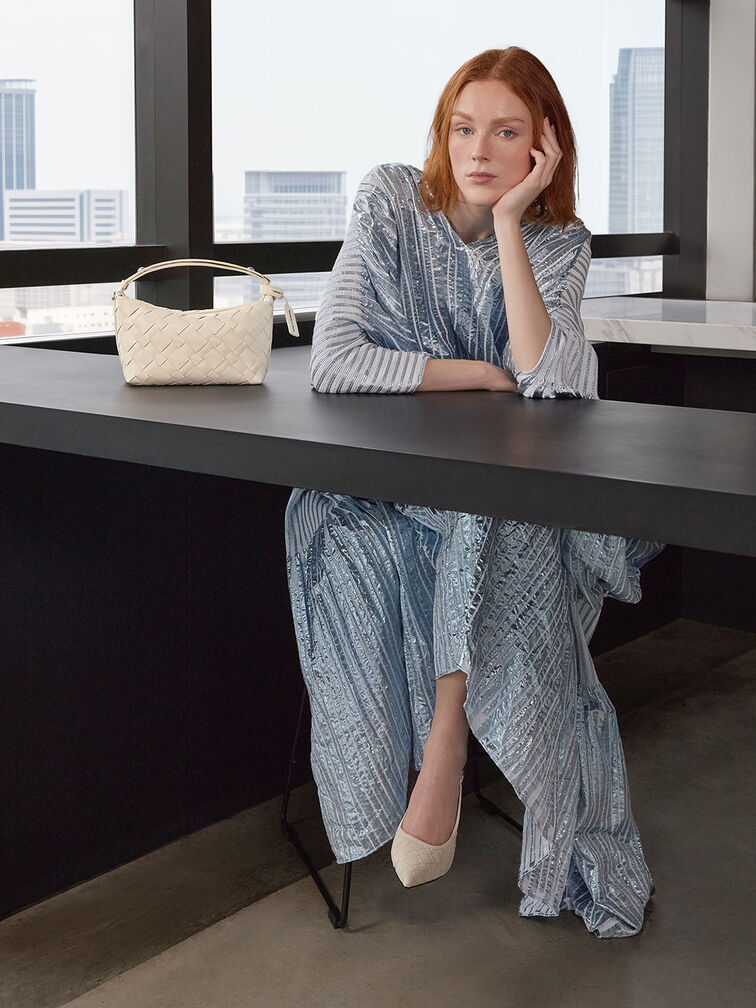 Tas Bahu Woven Ivette, Cream, hi-res