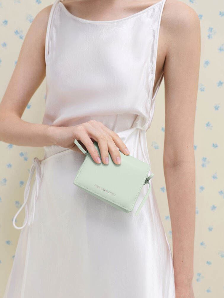 Hazel Bow Small Wallet, Mint Green, hi-res