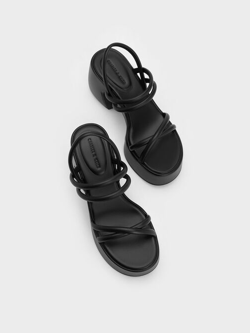 Nerissa Tubular Platform Sandals​, Black, hi-res