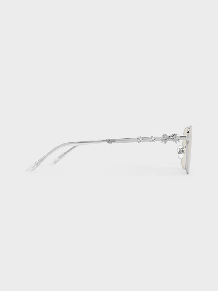 Paige Rectangular Sunglasses, Silver, hi-res