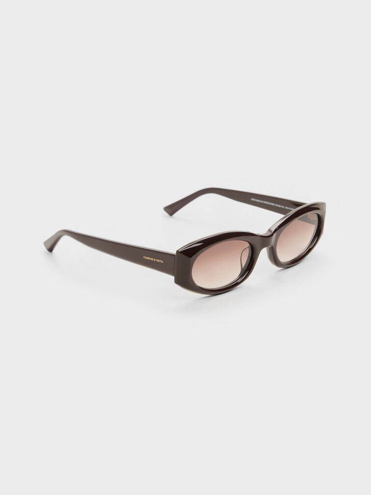 Kacamata Oval Aubrey, Espresso Brown, hi-res