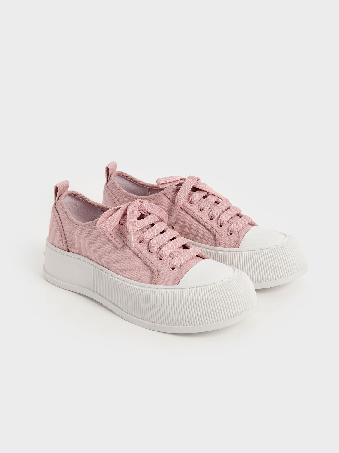 Sepatu Sneakers Organic Cotton Low-Top, Pink, hi-res