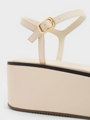 Sandal Flatform Wedge Strappy, Chalk, hi-res