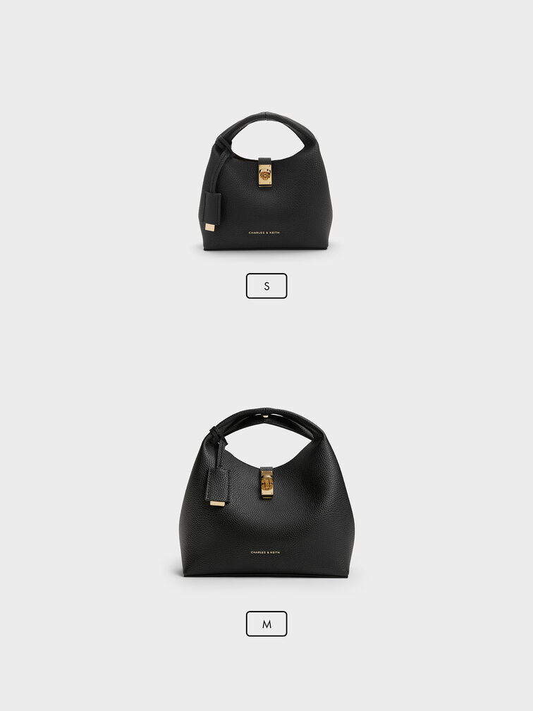 Tas Bucket Turn-Lock Chance, Black, hi-res
