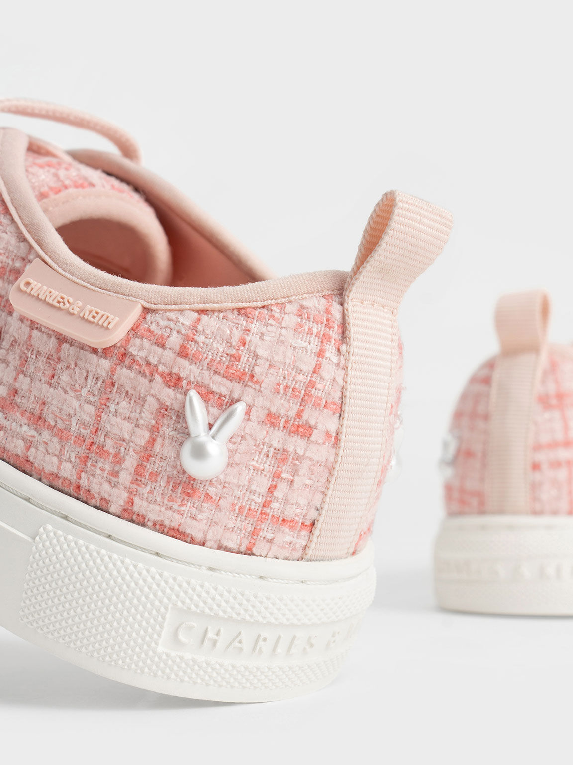 Sepatu Sneakers Girls' Bunny Tweed, Pink, hi-res