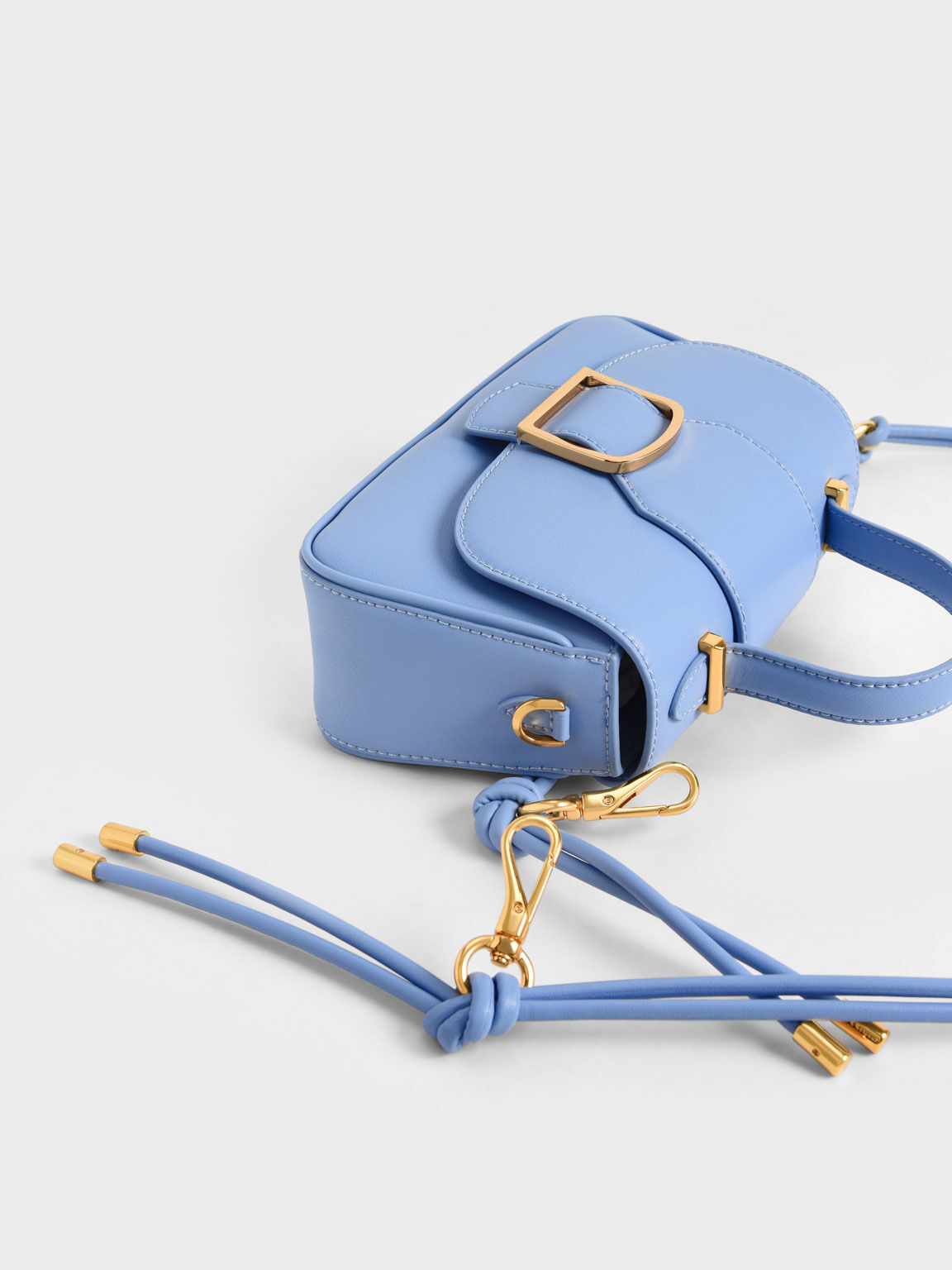 Curved Top Handle Crossbody Bag, Light Blue, hi-res