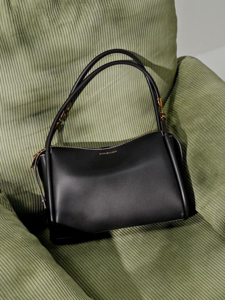 Tas Bahu Slouchy Tubular Lyla, Black, hi-res