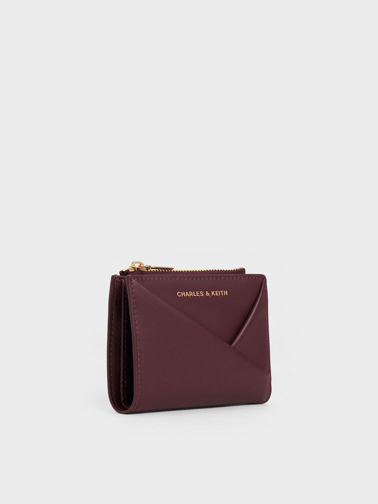 Dompet Top-Zip Geometric Midori, Wineberry Red, hi-res