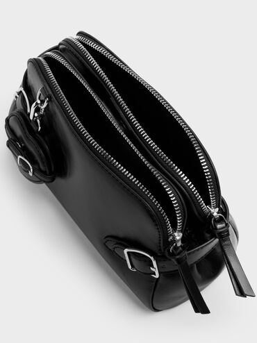 Tas Bahu Heart-Charm Nellie, Noir, hi-res