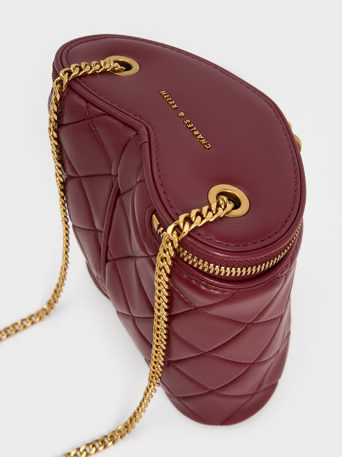 Charles and keith burgundy bag new arrivals