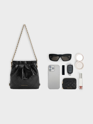 Duo Chain-Handle Two-Way Backpack, Black, hi-res