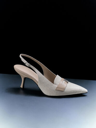 Sepatu Pumps Slingback Griselda Two Tone, Light Grey, hi-res