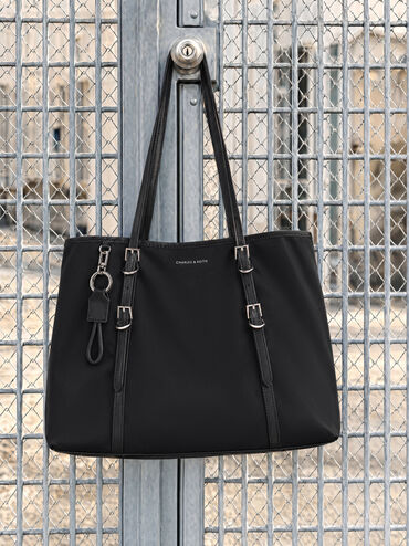 Tas Tote Levy Nilon, Noir, hi-res