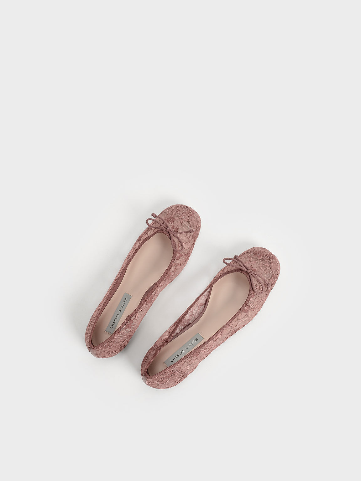 Bow-Tie Lace Ballerina Flats, Mauve, hi-res