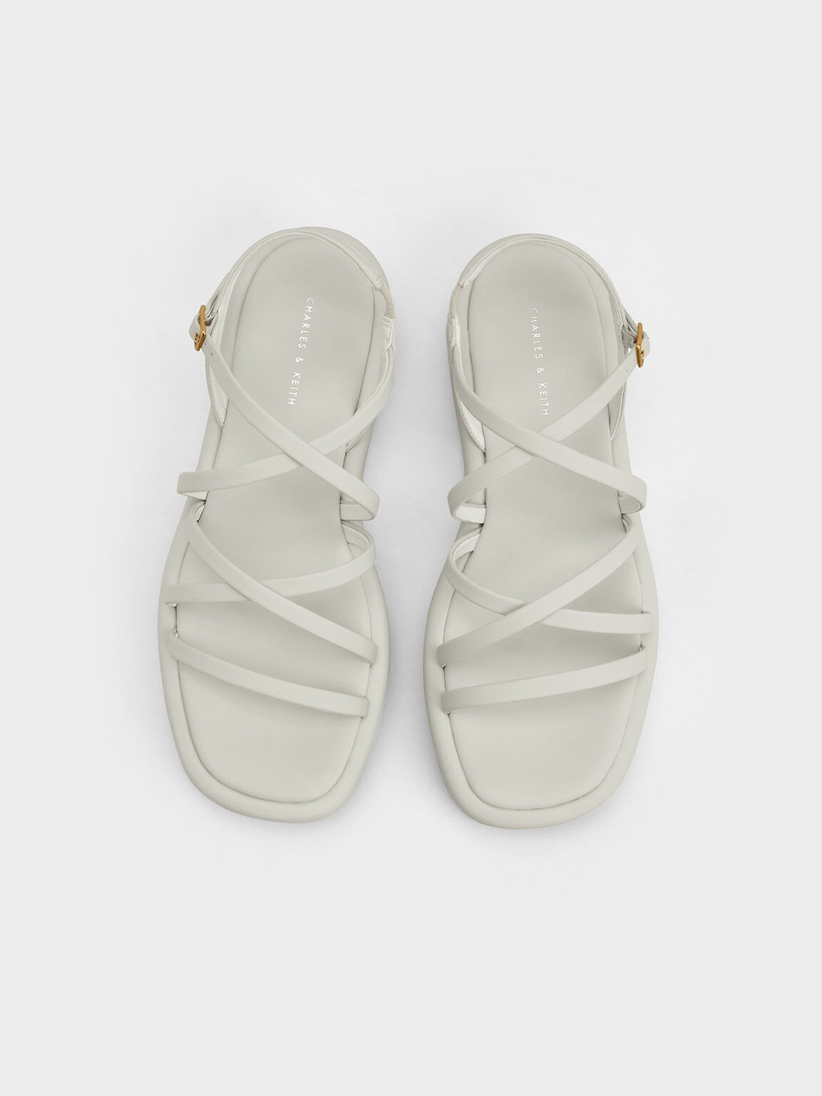 Sandal Flatform Strappy Padded, White, hi-res