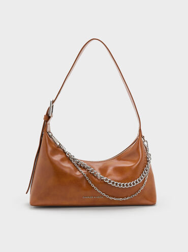 Tas Bahu Chain-Embellished Atwood, Distressed Tan, hi-res