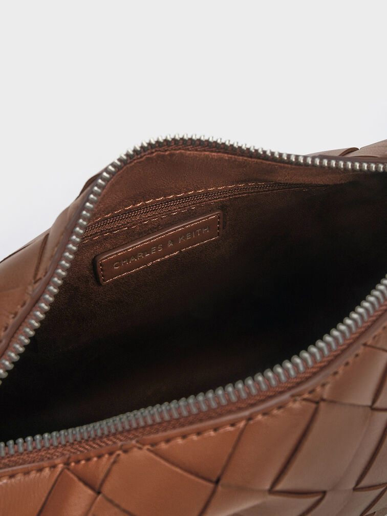 Tas Bahu Woven Ivette, Chocolate, hi-res