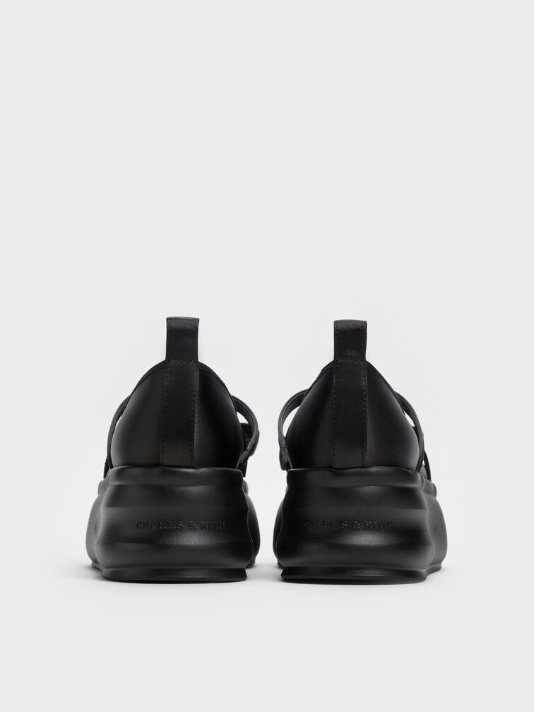 Sepatu Mary Janes Platform Bow Brantley, Black Textured, hi-res