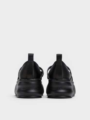 Sepatu Mary Janes Platform Bow Brantley, Black Textured, hi-res