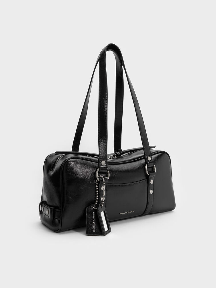 Tas Bahu Studded Tatiana, Noir, hi-res