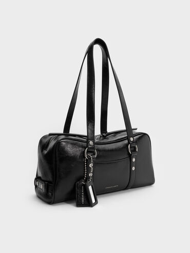 Tas Bahu Studded Tatiana, Noir, hi-res
