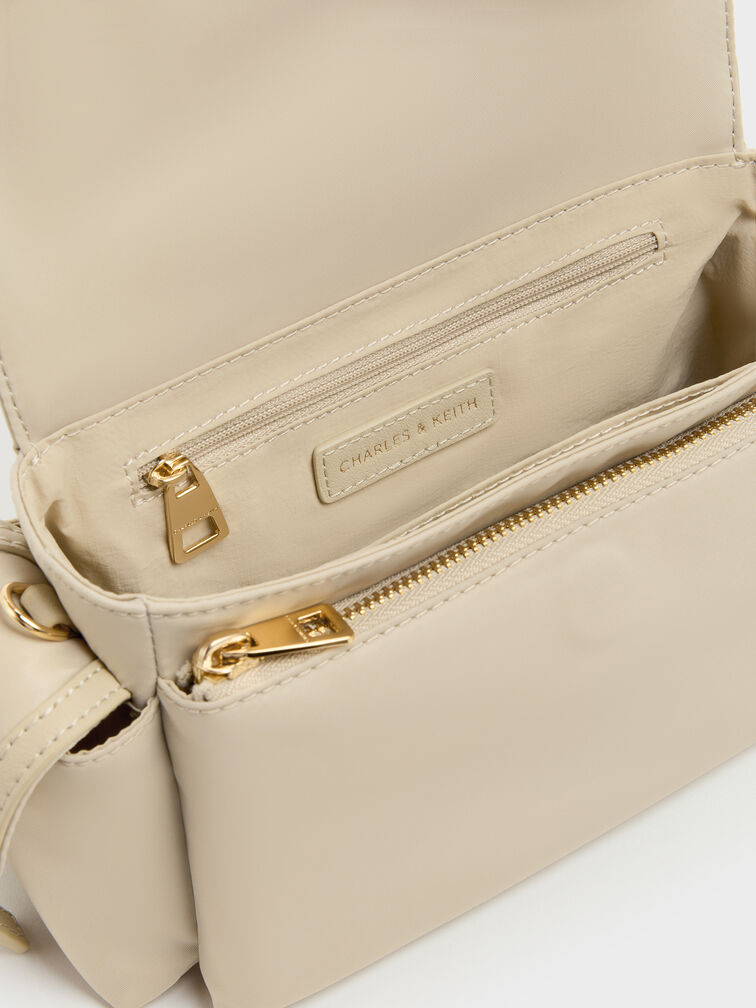 Tas Selempang Buckled Levy Nilon, Dusted Oat, hi-res