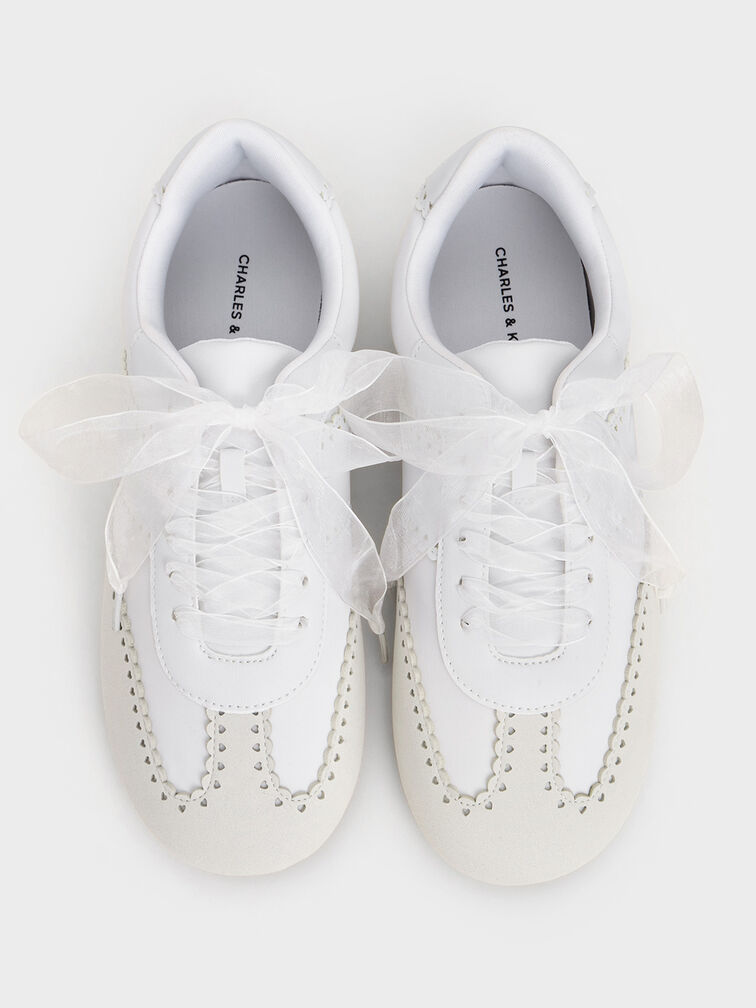 Sneakers Mary Jane Contrast-Panel Mesh, White, hi-res