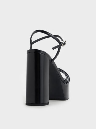 Sandal Platform Ankle-Strap Georgina, Black Box, hi-res