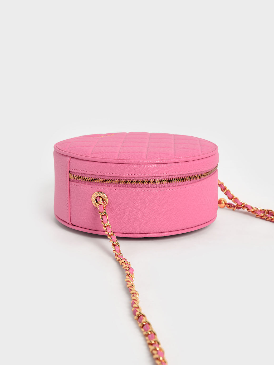 Quilted Circle Bag, Pink, hi-res