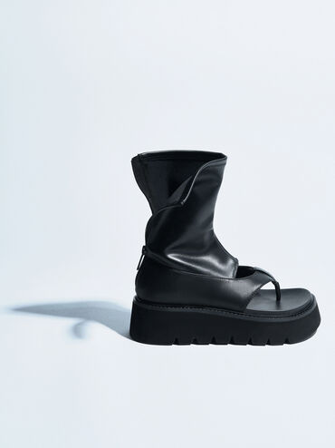 Sandal Boot Platform Laine, Black, hi-res