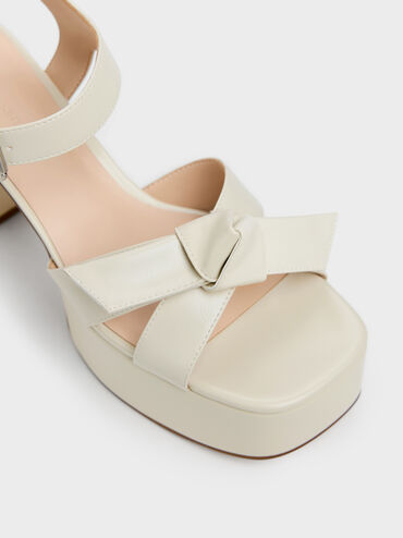 Sandal Platform Knot-Bow Anika, Chalk, hi-res