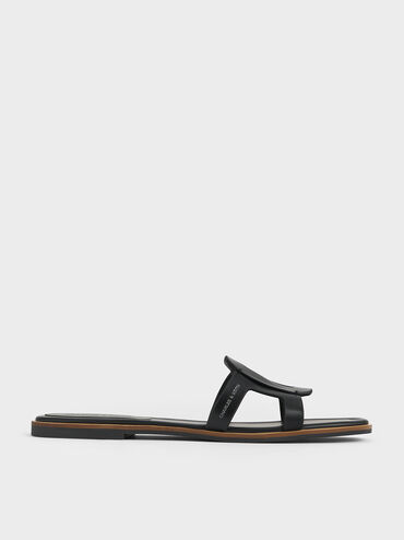 Sandal Slide Cut-Out Easley, Black, hi-res