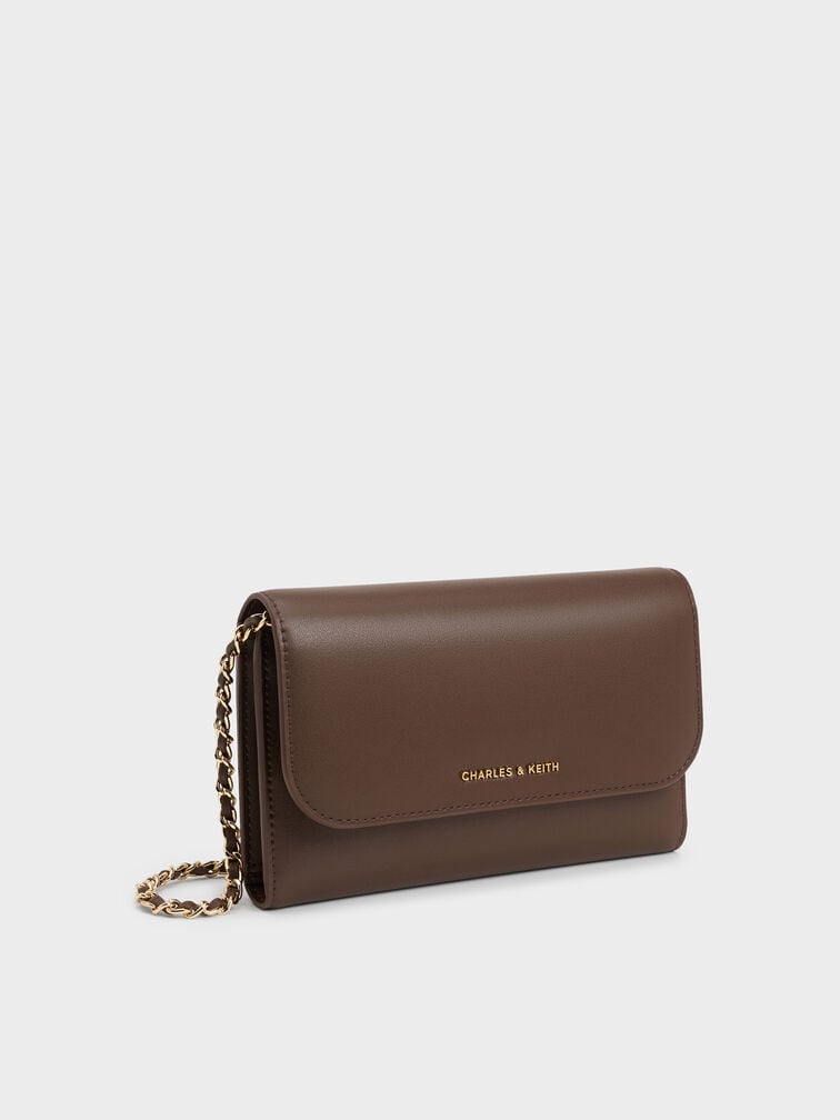 Dompet Panjang Front Flap Octavia, Dark Brown, hi-res