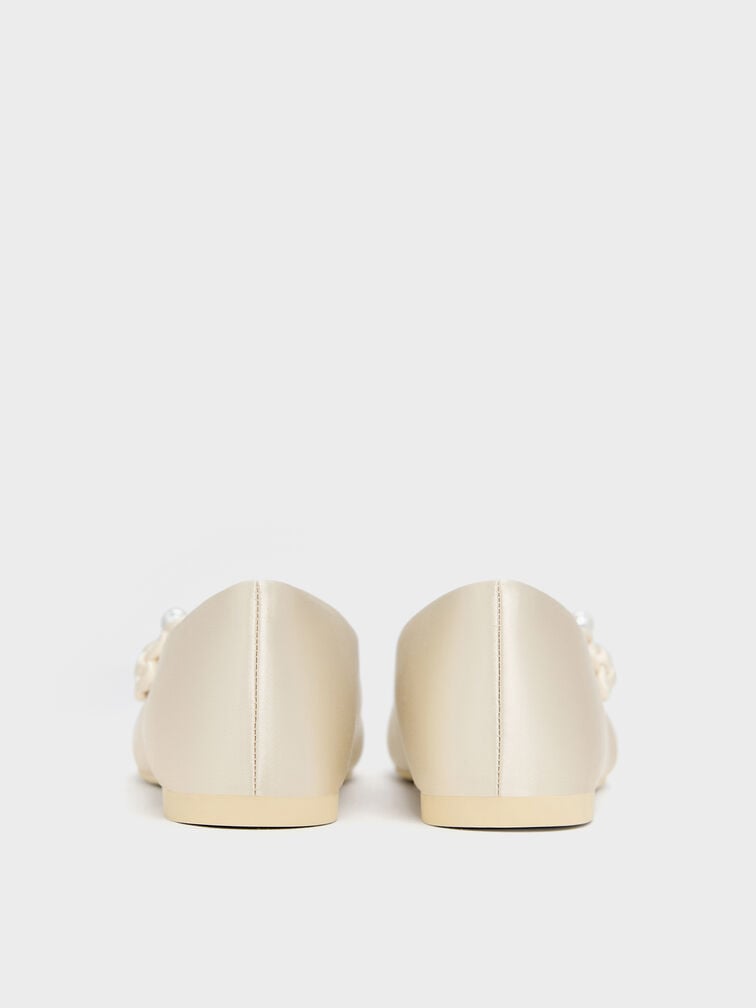 Sepatu Flats Mary Jane Knot-Pearl Orinda Girls, Butter, hi-res