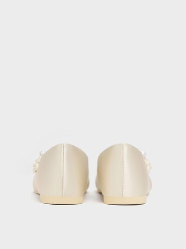 Girls' Orinda Knot-Pearl Mary Jane Flats, Butter, hi-res