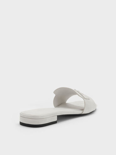 Sandal Slide Croc-Effect Griselda, Animal Print White, hi-res