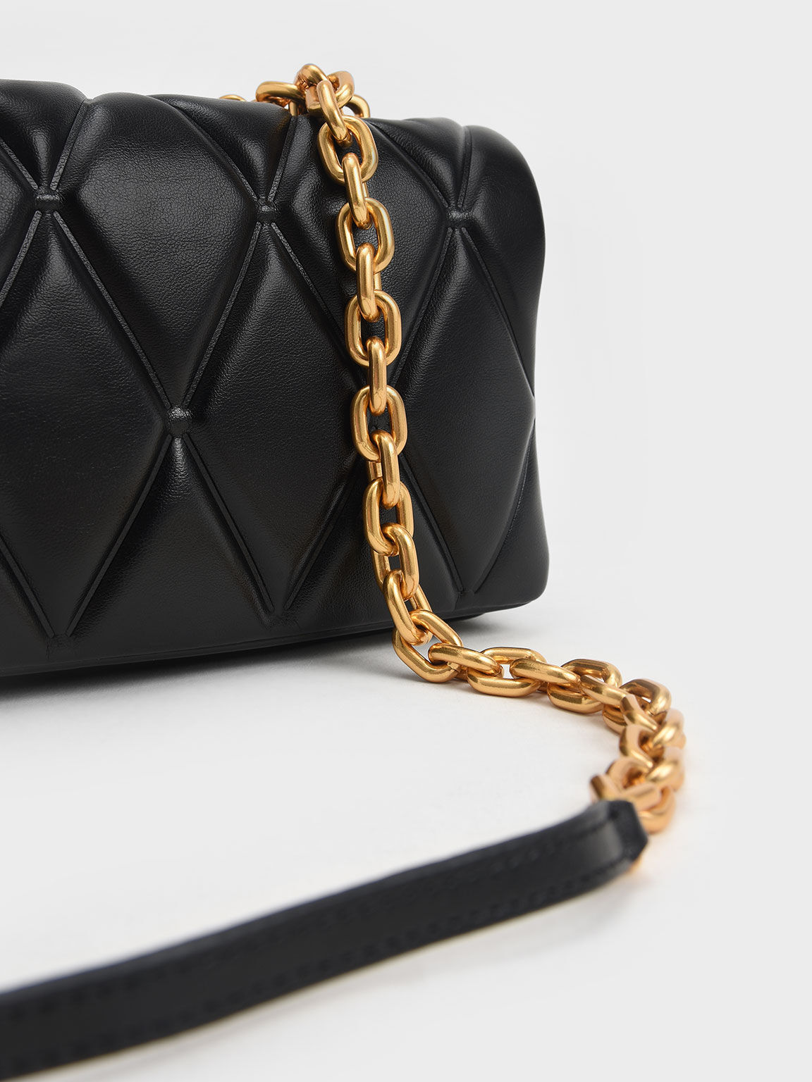 Tas Candy Chain-Handle Quilted, Black, hi-res