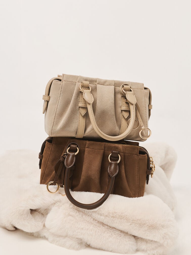 Britton Top Handle Tote Bag, Mocha Brown, hi-res
