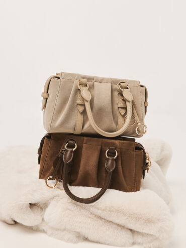 Britton Top Handle Tote Bag, Mocha Brown, hi-res