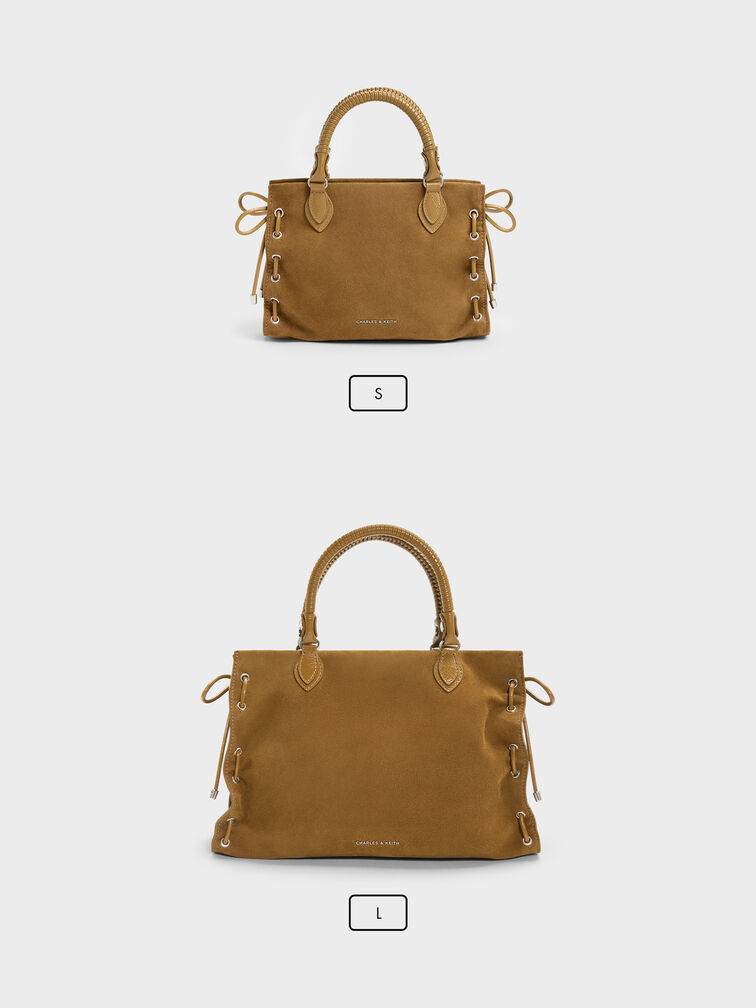 Mini Nylah Grommet Lace-Up Tote Bag, Sahara Sand, hi-res