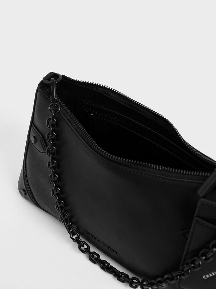 Chain Handle Bag, Ultra-Matte Black, hi-res